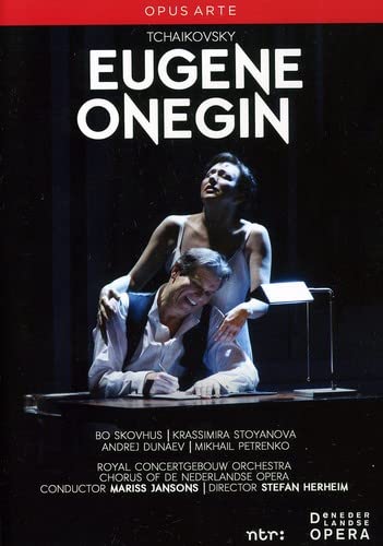 DVD cover for Tchaikovsky’s *Eugene Onegin* opera, featuring two performers.