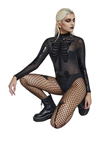 Smiffys Fever Sheer Skeleton Bodysuit