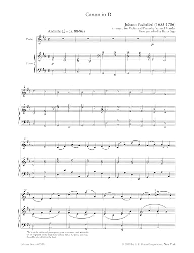 Canon in D (Arranged for Violin and Piano)