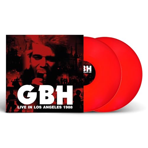 GBH “Live In L.A.” red vinyl record with a portrait album cover.