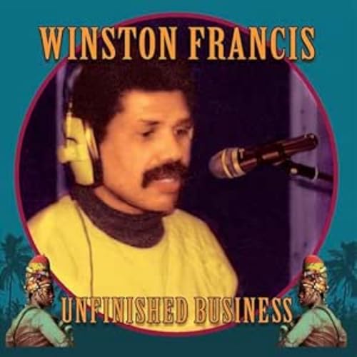 Winston Francis album cover: portrait in a recording studio with figures below.