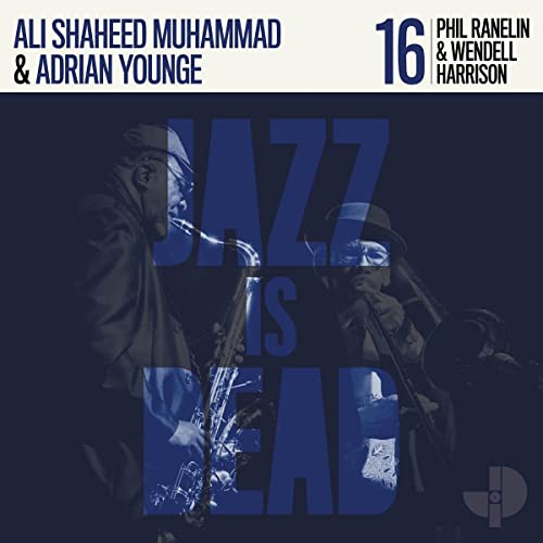 CD cover featuring musicians with saxophone and trombone, text “Jazz Is Dead”.