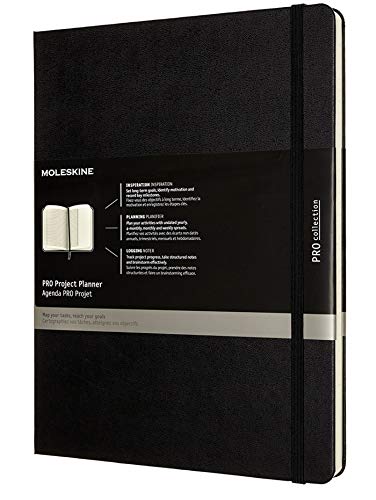 Moleskine - Pro Project Planner, Professional Planner For Objectives, Productivity Diary For Projects And Project Management, Hard Cover, Size X-large 19 X 25 Cm, Colour Black, 288 Pages