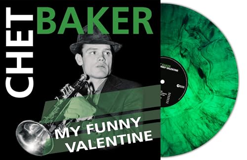 Chet Baker album cover with green marble vinyl record beside it.