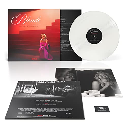 “Blonde” soundtrack white vinyl record with album artwork featuring Marilyn Monroe.