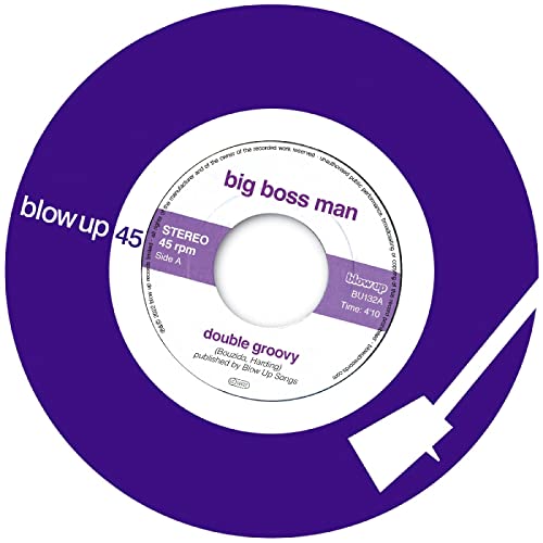 Purple vinyl record label with "Big Boss Man - Double Groovy" text.