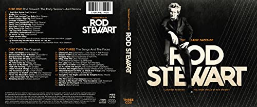 CD back cover featuring Rod Stewart’s portrait and tracklist details.