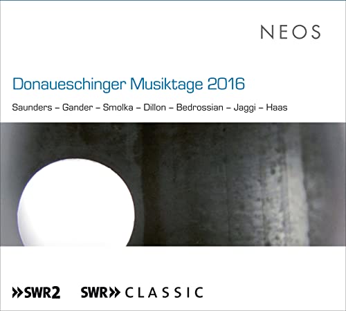 CD cover for "Donaueschinger Musiktage 2016" with abstract blue and white design.