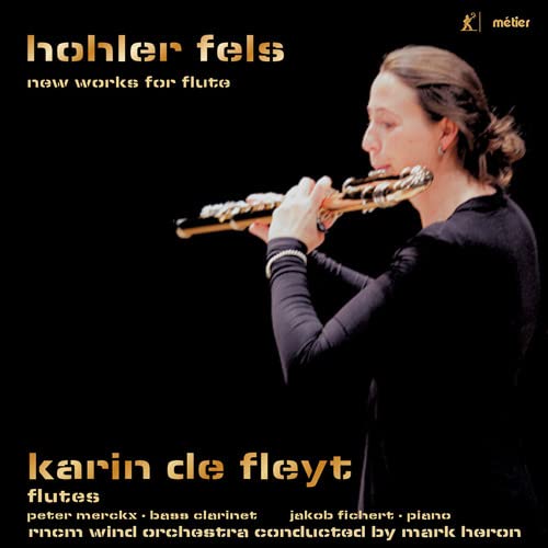 CD cover featuring a flutist playing, with text “hohler fels” and artist names.