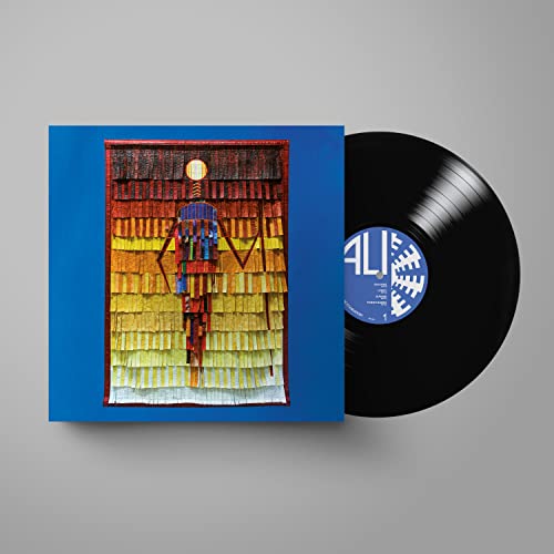 Vinyl record and album cover featuring a colorful, textured figure.