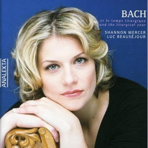 CD cover featuring a portrait of a blonde woman and text “BACH”.