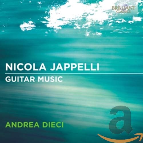 CD cover with teal water background and text Nicola Jappelli Guitar Music.