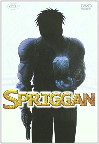 DVD cover for "Spriggan" featuring a shadowy figure holding an object.