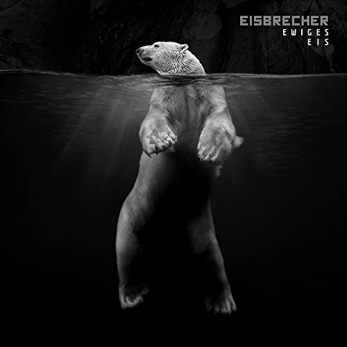 Polar bear submerged in water, album cover for Eisbrecher's "Ewiges Eis.