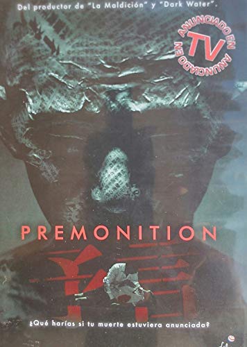 DVD cover for "Premonition" featuring a distressed face and red lines.