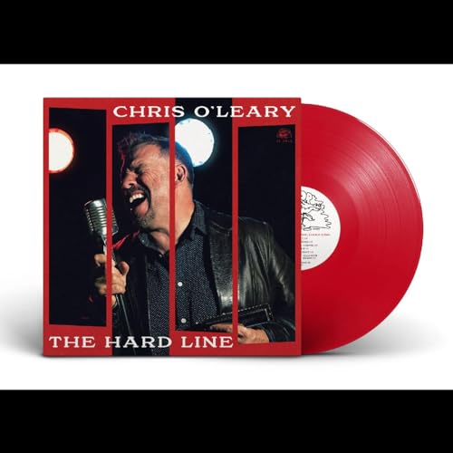 Red vinyl record and album cover featuring Chris O'Leary singing.