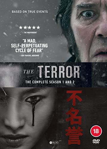 DVD cover for The Terror seasons 1 and 2 featuring close-ups of two faces.