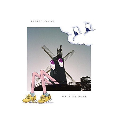 Vinyl album cover: illustrated windmill, clouds, and legs with sneakers.