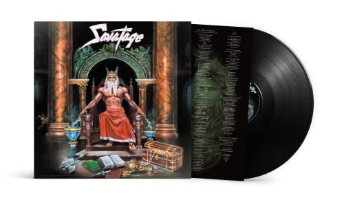 Savatage album cover “Hall Of The Mountain King” with black vinyl record.