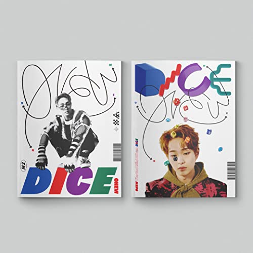 Two album covers featuring Onew with abstract designs and bold text.