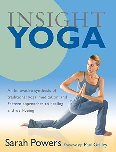 Book cover showing a woman in a yoga pose against a blue background.