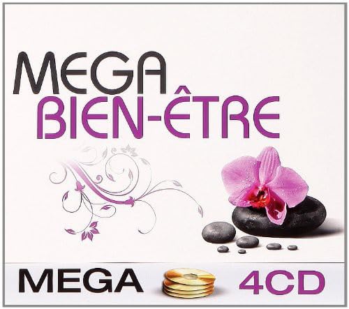 CD cover with purple text, orchid, and zen stones.