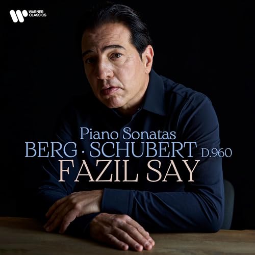 Fazil Say portrait CD cover for Schubert & Berg piano sonatas.