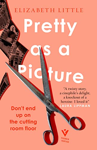Book cover: red text, scissors, film strip on a coral background.