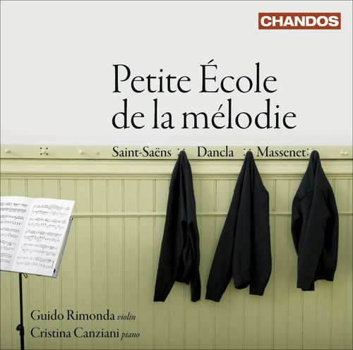 CD cover: sheet music, coats on hangers, pale green background.