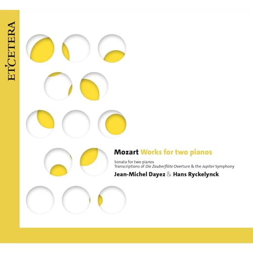 CD cover: Yellow circles on white with "Mozart" and pianist names.