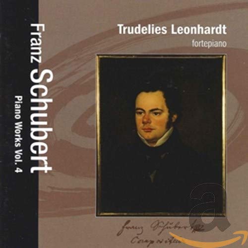 CD cover featuring a portrait of composer Franz Schubert and text details.