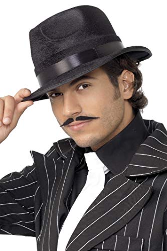 Smiffys Indestructible Fedora Hat with Silk Band - Black