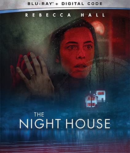 Blu-ray cover for "The Night House" featuring Rebecca Hall and a house.