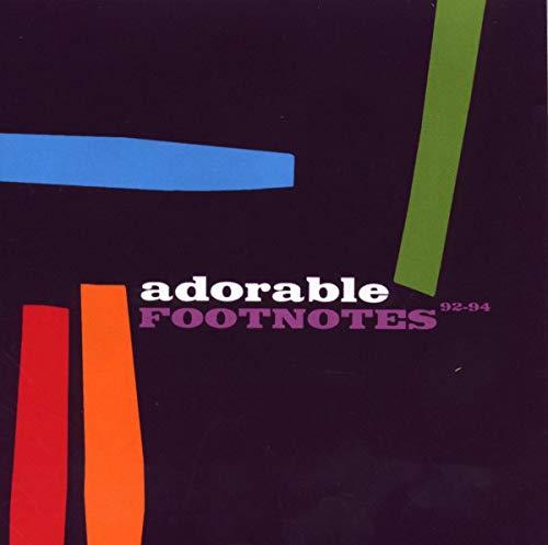 CD cover for Adorable’s “Footnotes: Best Of 92-94” with abstract shapes.