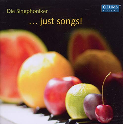 CD cover with a still life of various colorful fruits and piano keys.
