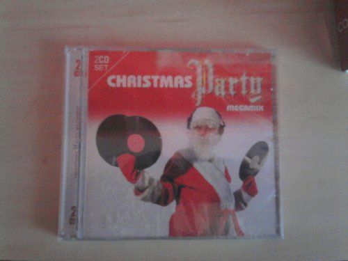 CD case for “Christmas Party Megamix” featuring Santa DJing.