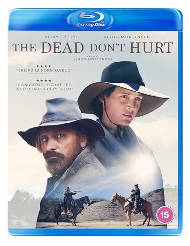 Blu-ray cover for "The Dead Don't Hurt" featuring Viggo Mortensen in a cowboy hat.