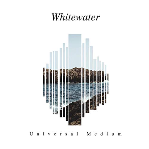 CD cover with abstract landscape of water, rocks, and white lines.