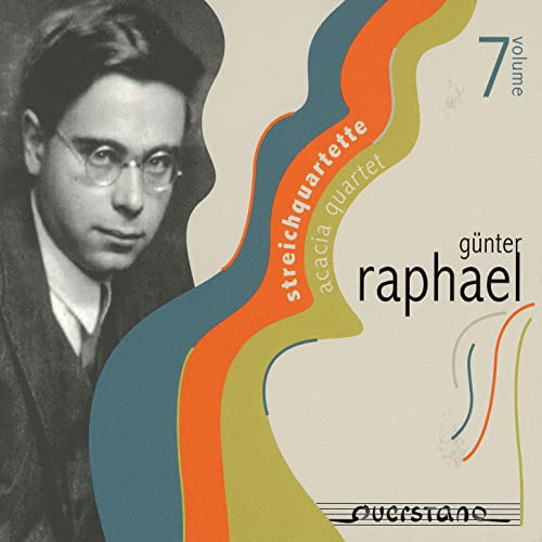 CD cover featuring a portrait of composer Günter Raphael and abstract shapes.