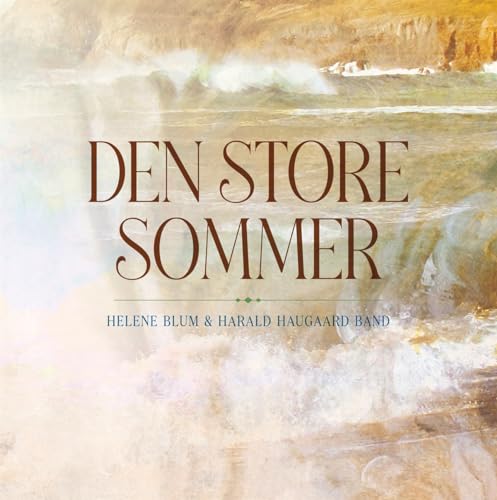 Album cover for "Den Store Sommer" featuring a coastal watercolor scene.