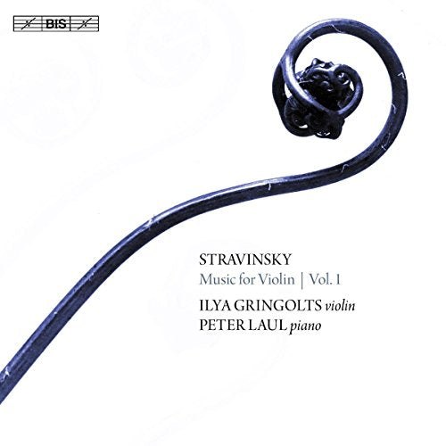 CD cover: a dark, swirling violin scroll and text reading "Stravinsky.