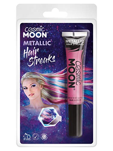 Cosmic Moon Metallic Hair Streaks Pink