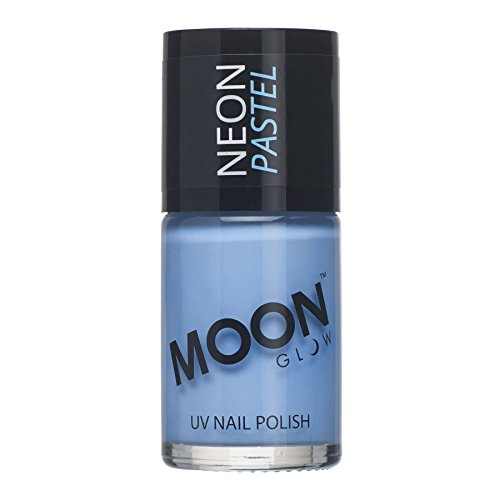 Moon Glow - Neon UV Nail Varnish 14ml Pastel Blue – Glows brightly under UV Lighting!