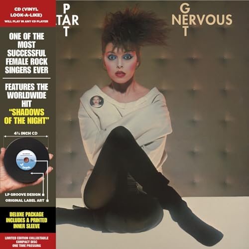 Pat Benatar album cover, "Get Nervous," featuring a portrait of the singer.