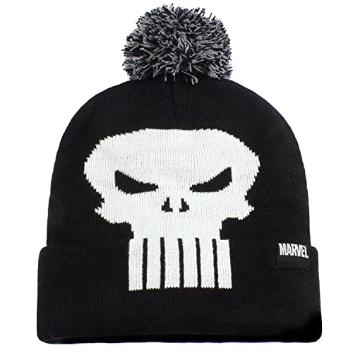 Marvel Comics Punisher - Skull (Unisex Black Beanie Pom) One Size
