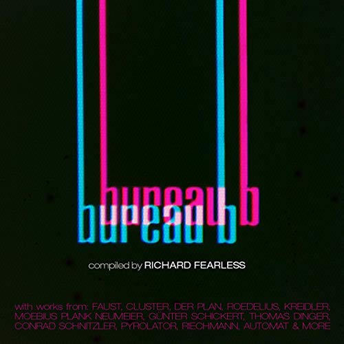 CD cover: black background with neon pink and blue text reading "bureau b".