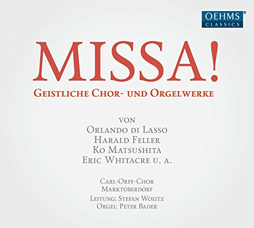 CD cover for “Missa!” by Orlando di Lasso, with red text on white.
