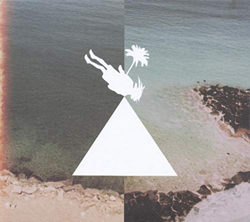 CD cover: white silhouette falling over beach and ocean scene.