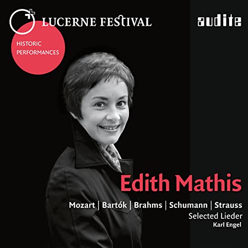 Black and white CD cover featuring portrait of Edith Mathis, a classical singer.