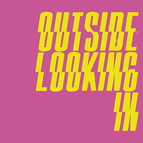 CD cover for Stone Foundation’s “Outside Looking In” with yellow text on pink.